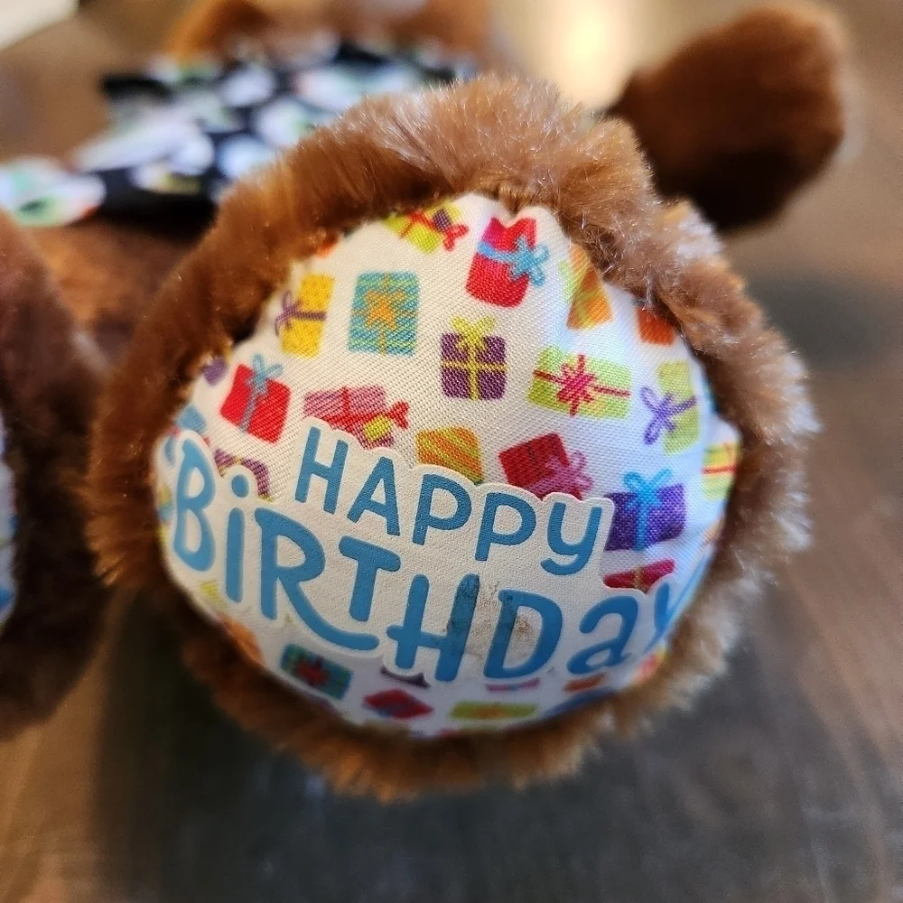 Build A Bear Happy Birthday Bear Brown BAB with Button Down Dress Shirt 16